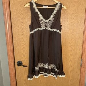 Cute Charlotte Russe brown lacey dress size L
